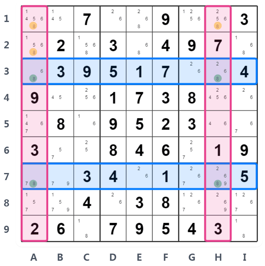 Ví Dụ Kỹ Thuật X-Wing Sudoku
