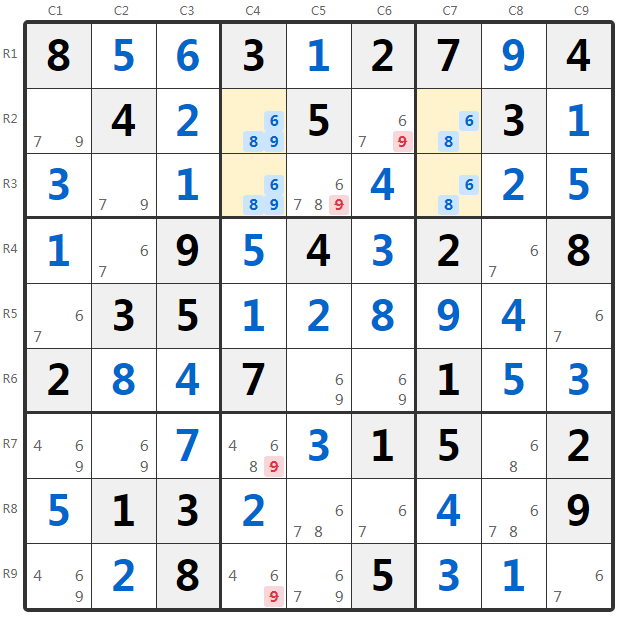 Ví dụ Unique Rectangle Type 2