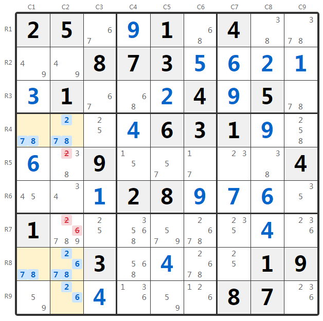 Ví dụ Unique Rectangle Type 3
