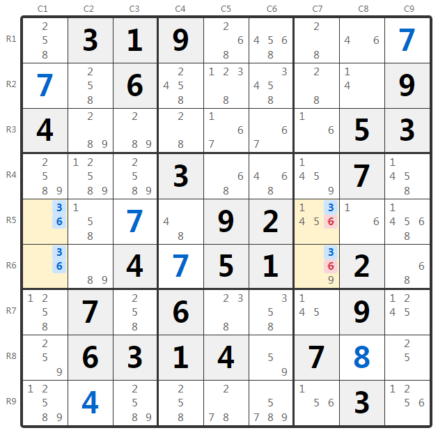 Ví dụ Unique Rectangle Type 4